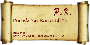 Perhócs Kasszián névjegykártya